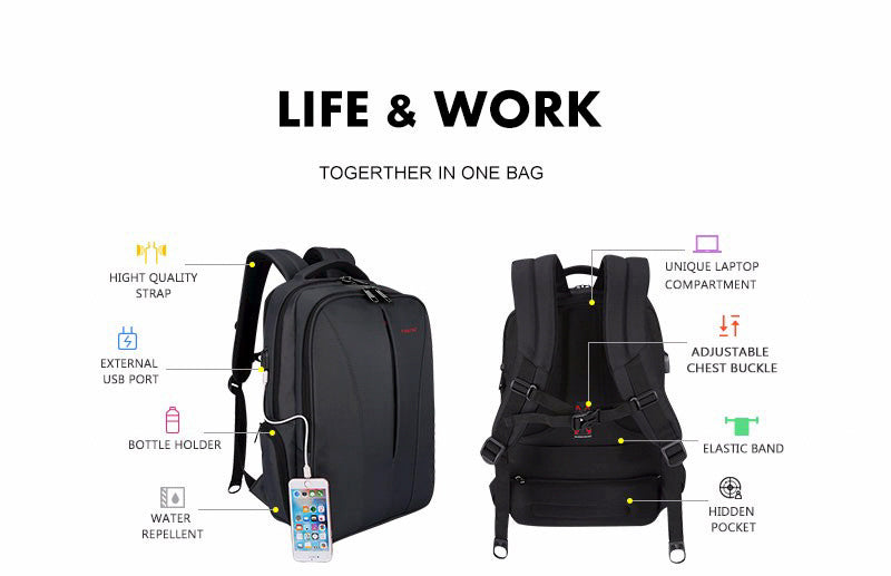 Mochila Ejecutiva Negra T-B3220