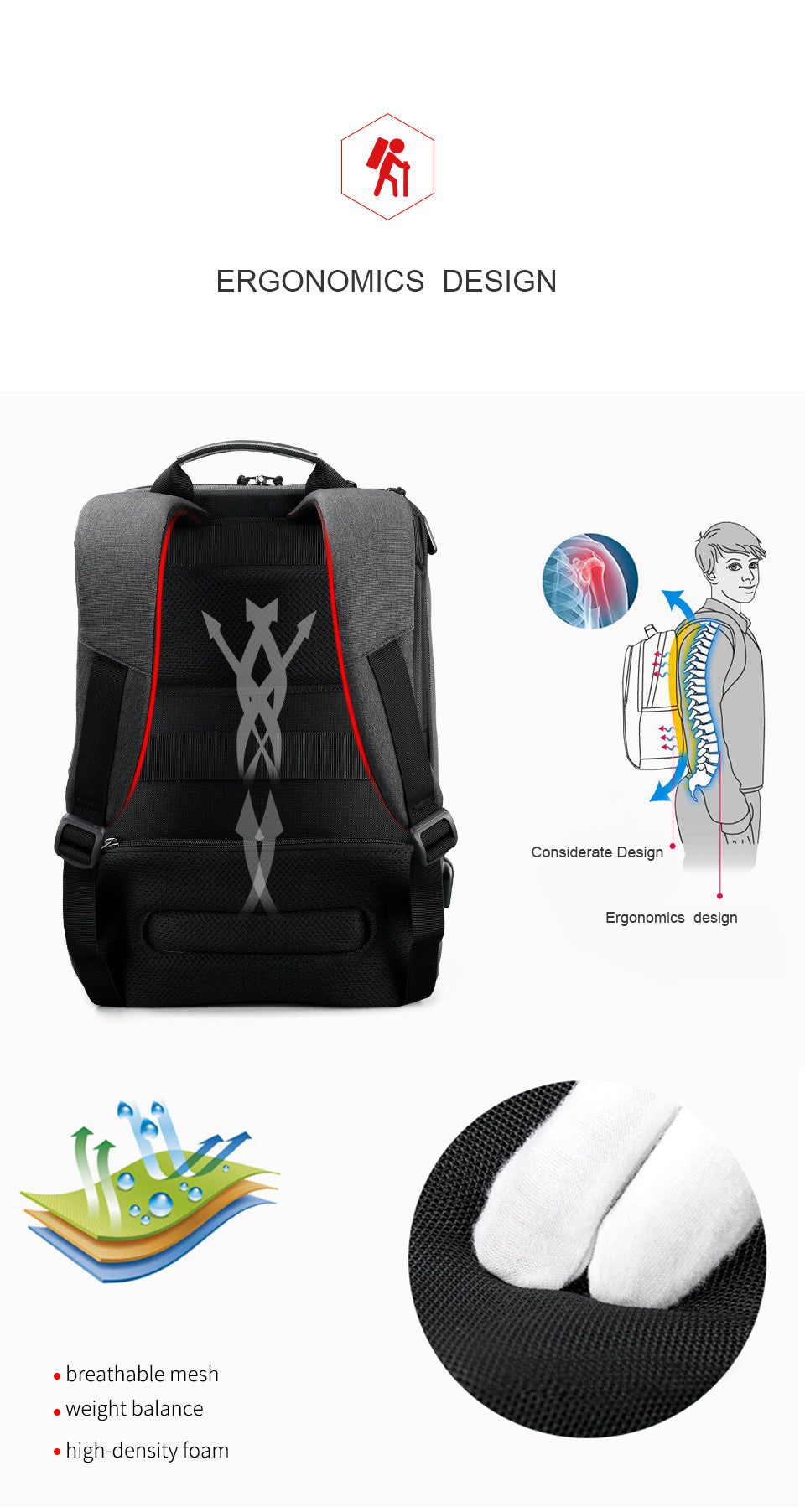 Mochila Ejecutiva Gris T-B3305A