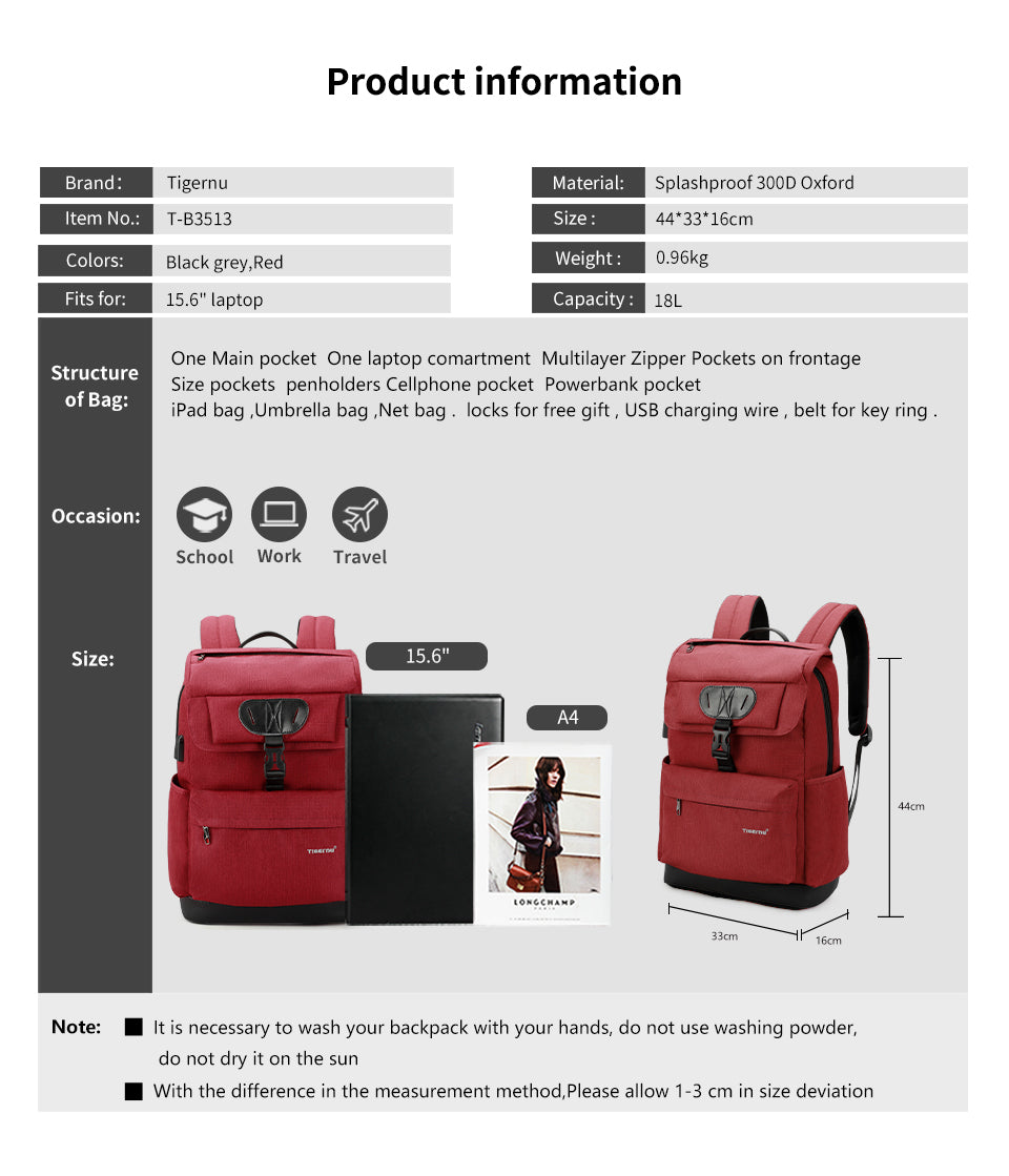 Mochila Urbana Roja T-B3513