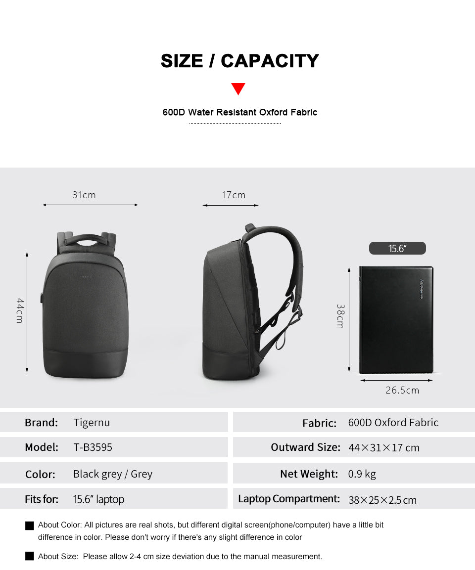 Mochila Ejecutiva Grafito T-B3595
