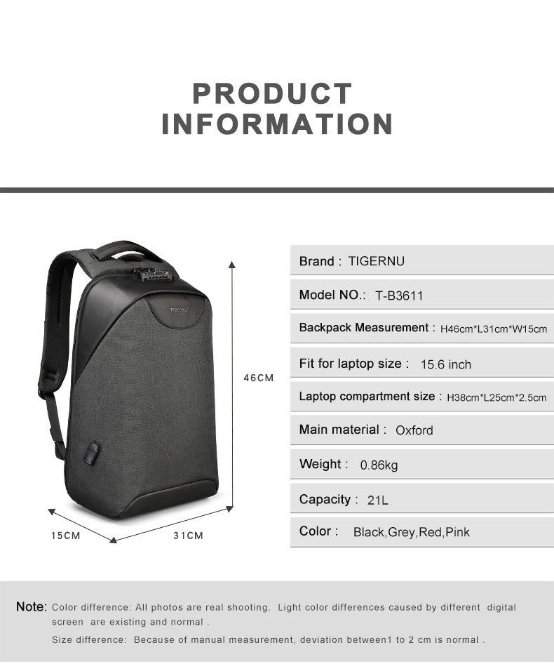 Mochila Ejecutiva Negro T-B3611