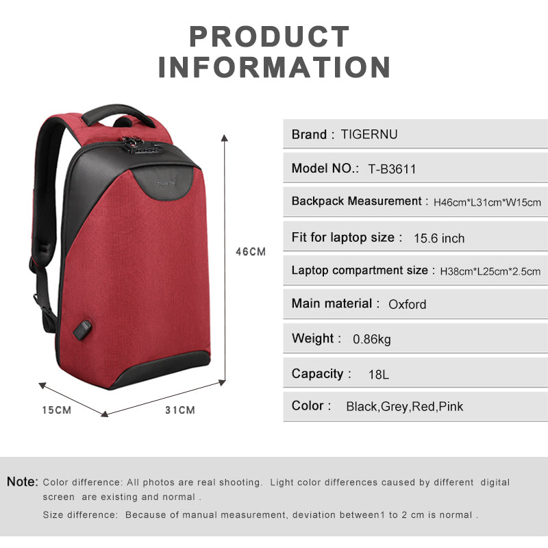 Mochila Ejecutiva Rojo T-B3611
