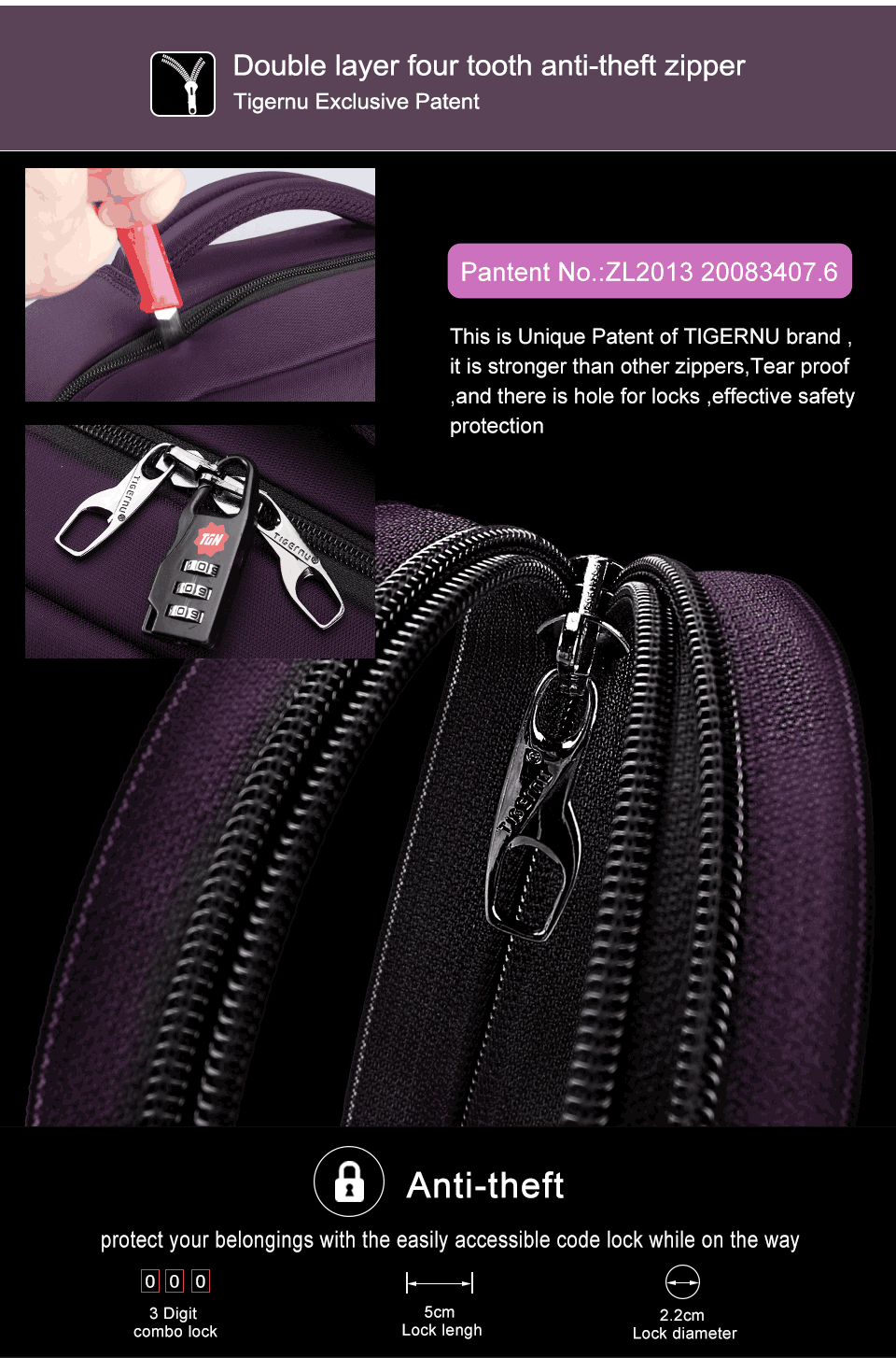 Mochila Ejecutiva Morada T-B3668