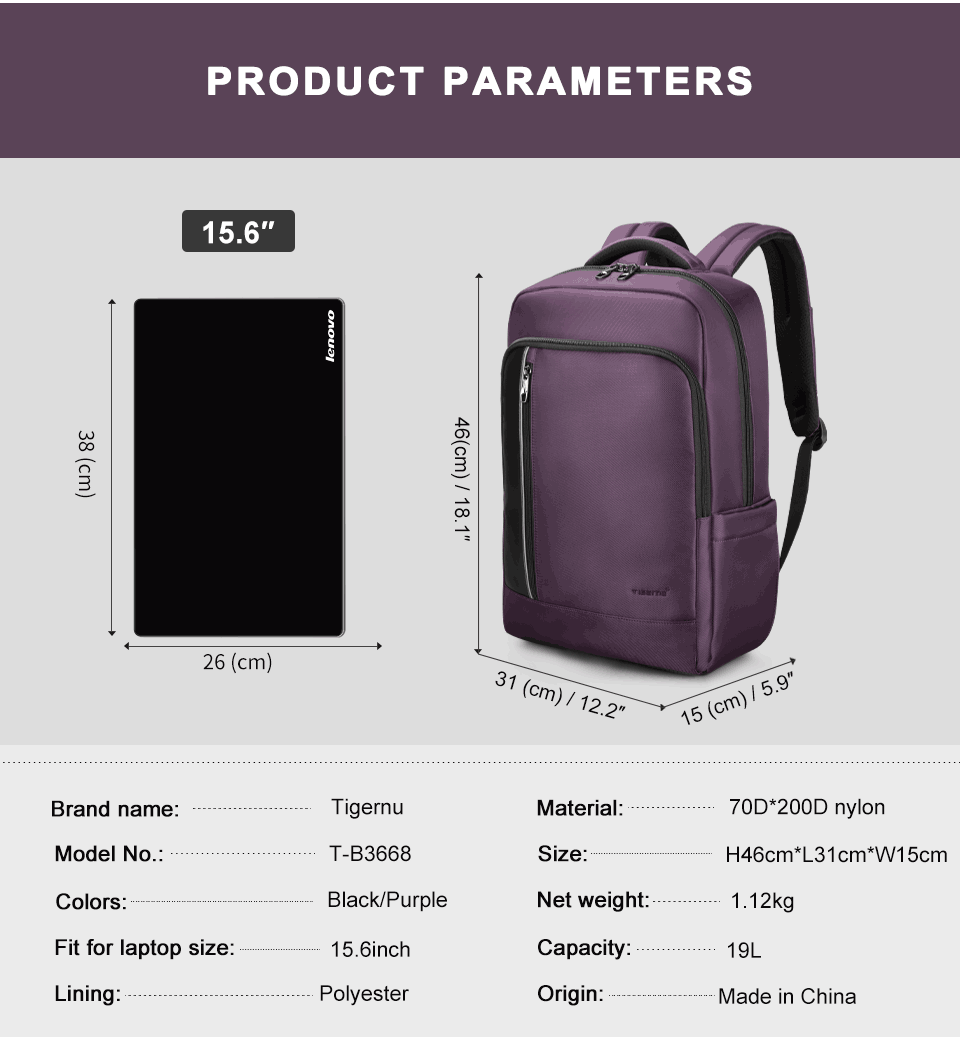 Mochila Ejecutiva Morada T-B3668