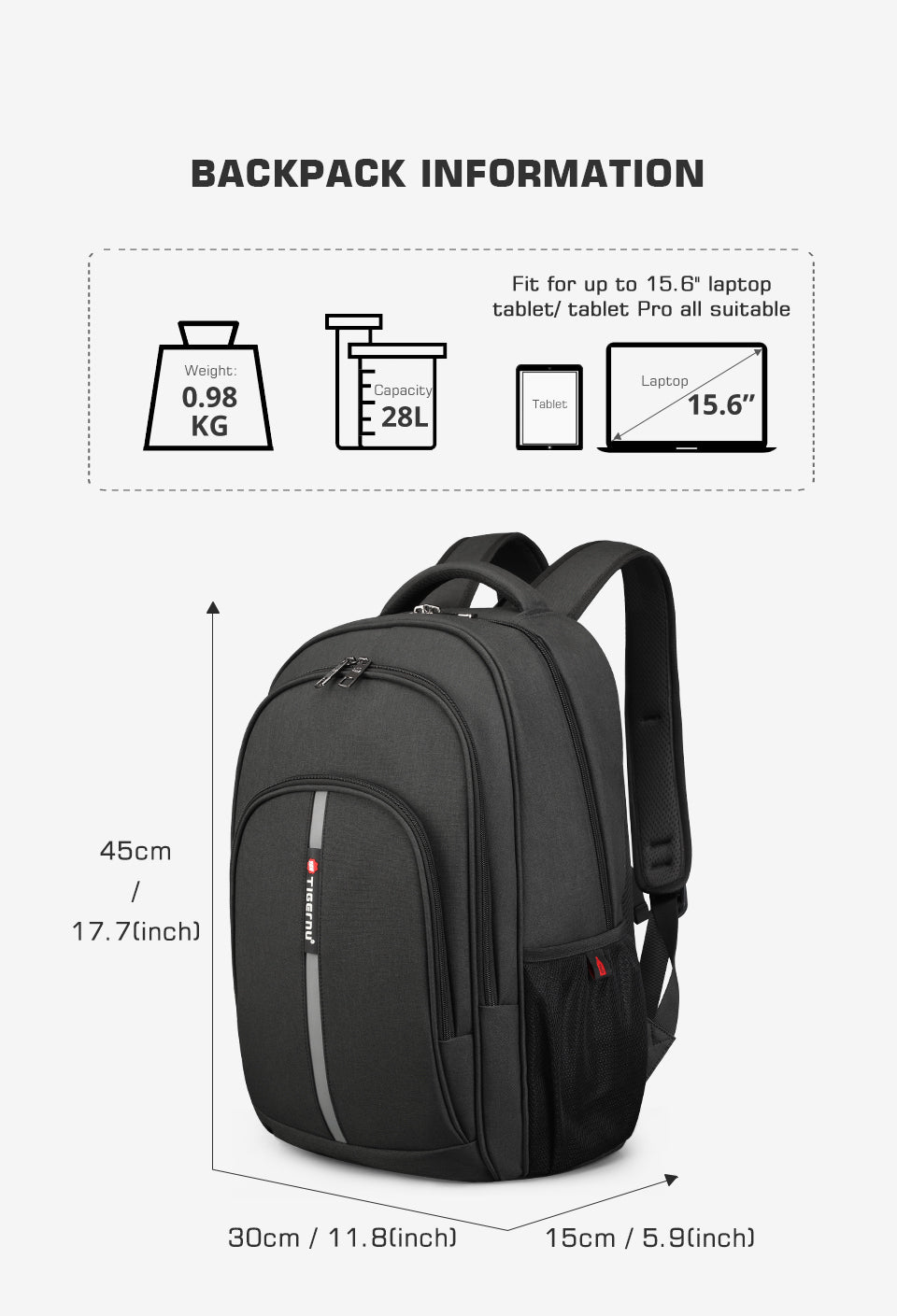 Mochila Ejecutiva Negra T-B3893