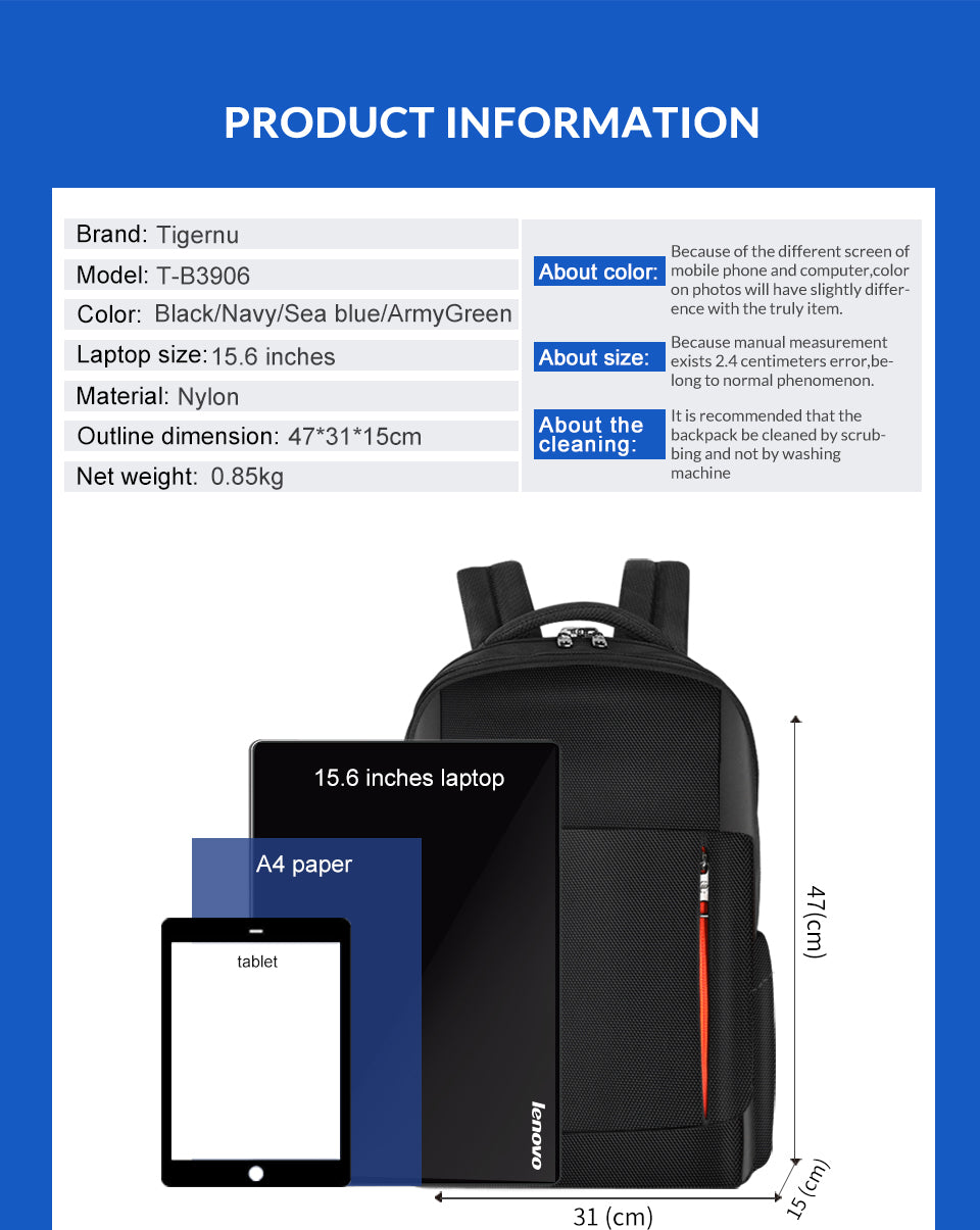 Mochila Ejecutiva Negra T-B3906
