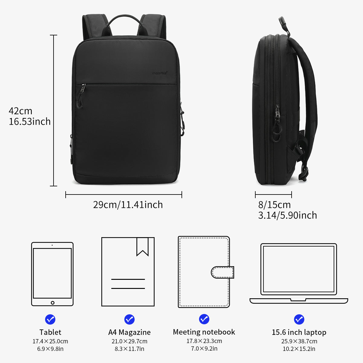 Mochila Ejecutiva Negra T-B9013