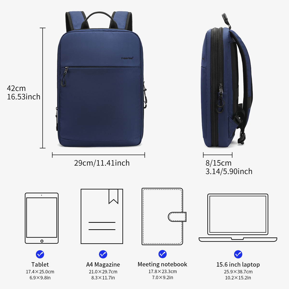 Mochila Ejecutiva Azul Marino T-B9013