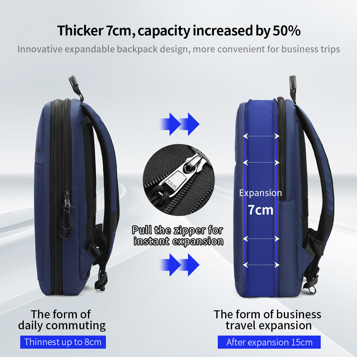 Mochila Ejecutiva Azul Marino T-B9013