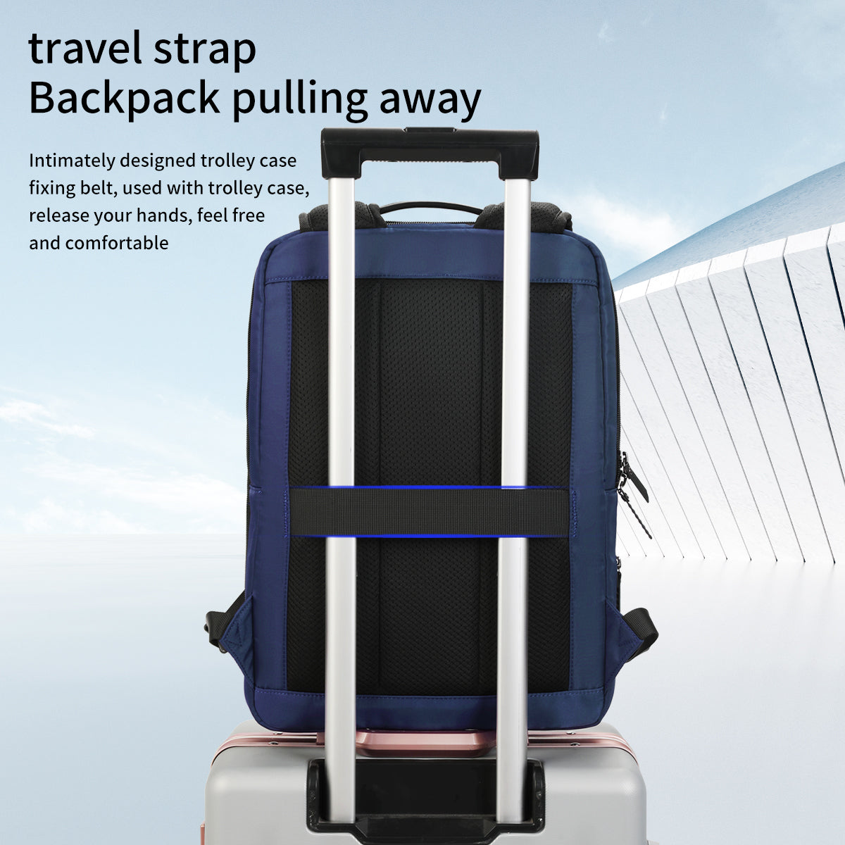 Mochila Ejecutiva Azul Marino T-B9013