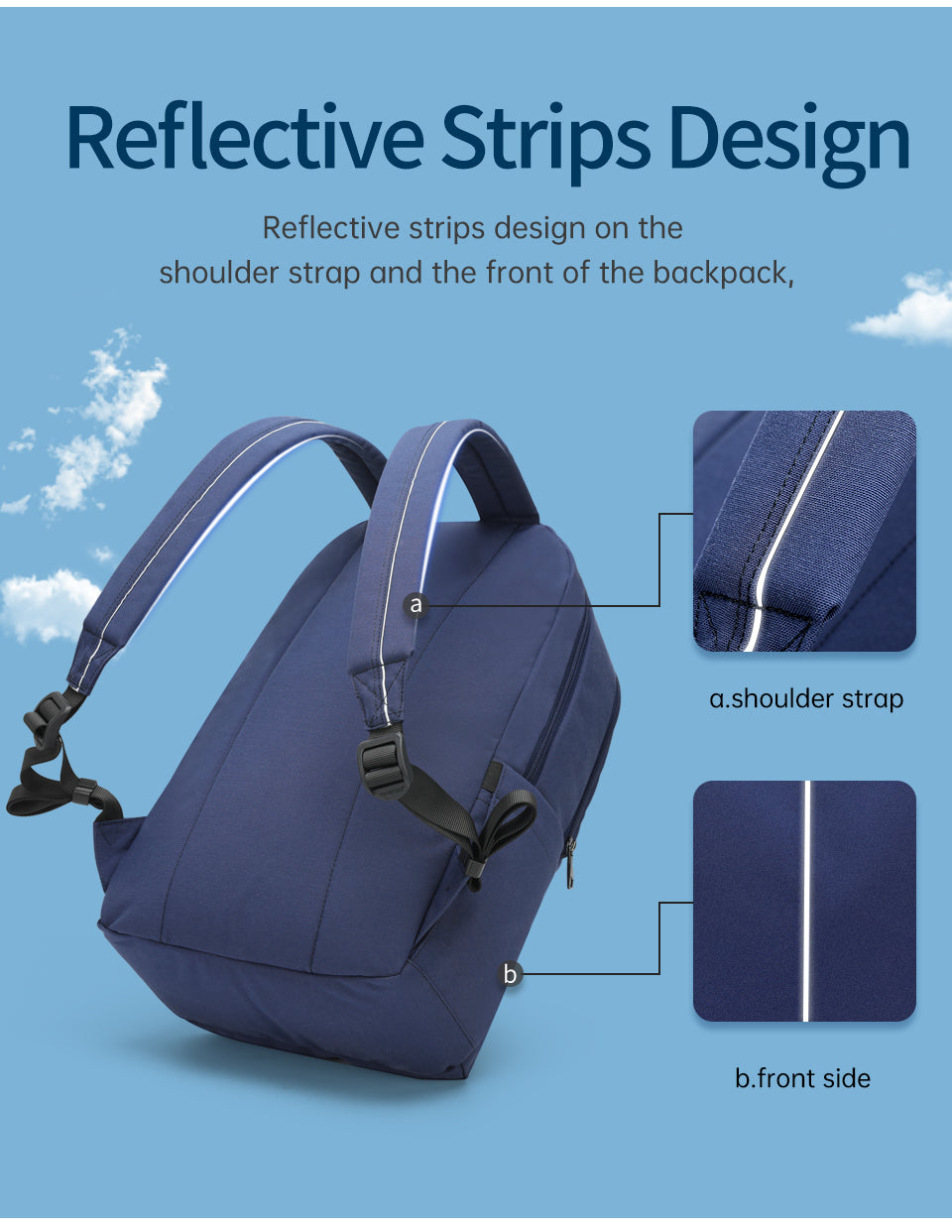 Mochila Academica Azul Marino T-B9017