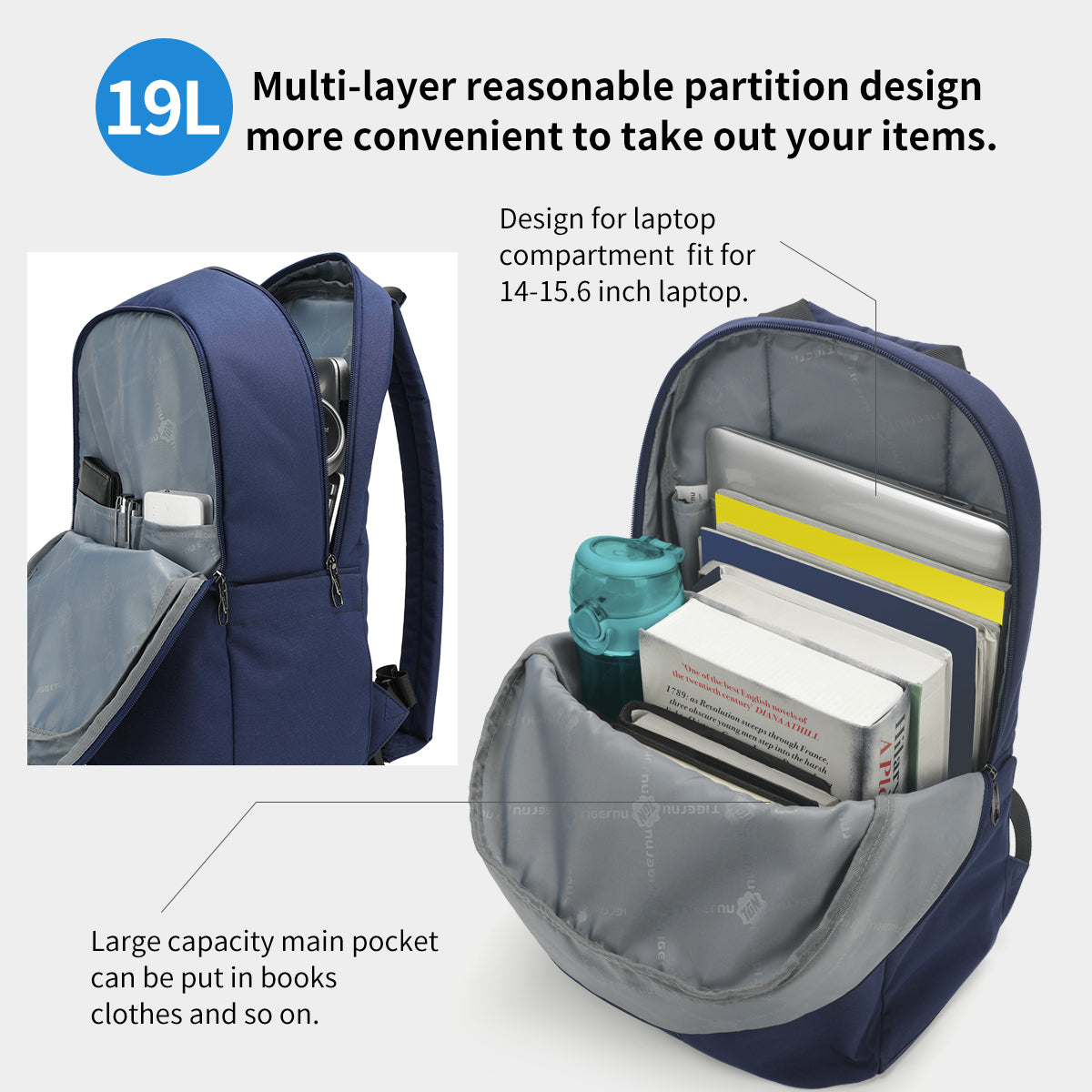 Mochila Academica Azul Marino T-B9017