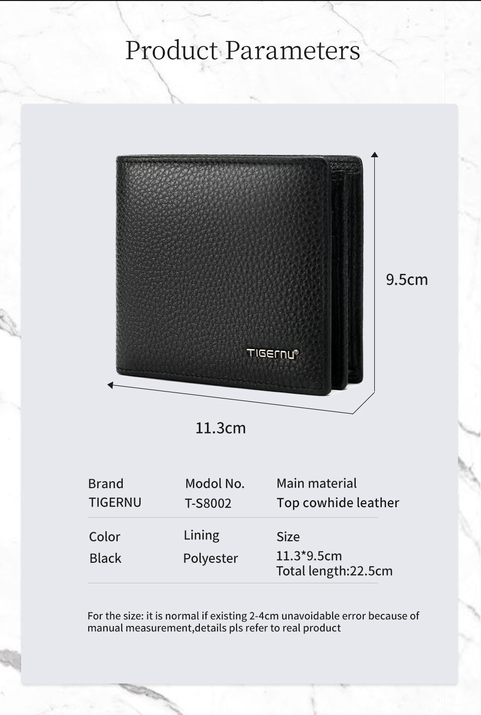 Billetera Ejecutiva Negra T-S8002