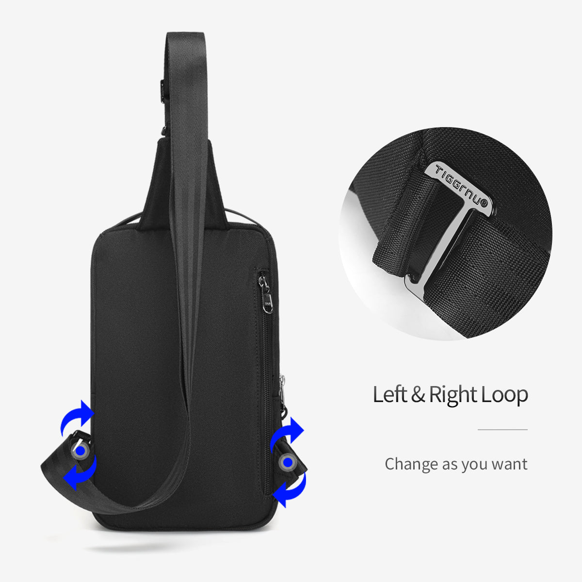 Bolso Tipo Bandoleras Negro/Azul T-S8189