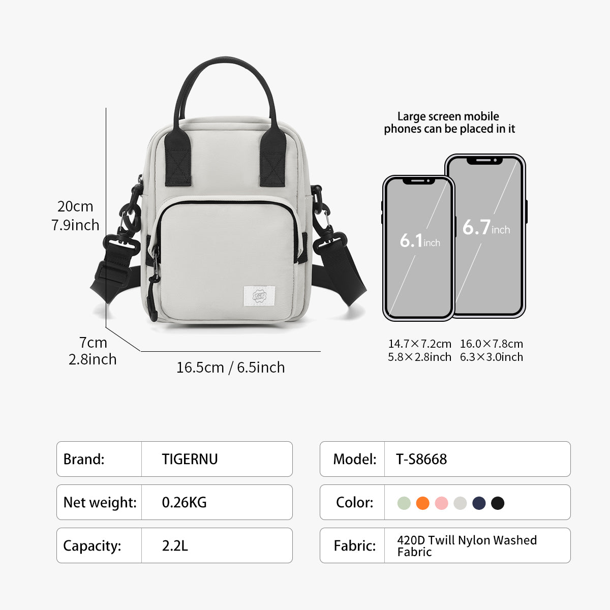 Bolso Tipo Bandoleras Blanco T-S8668