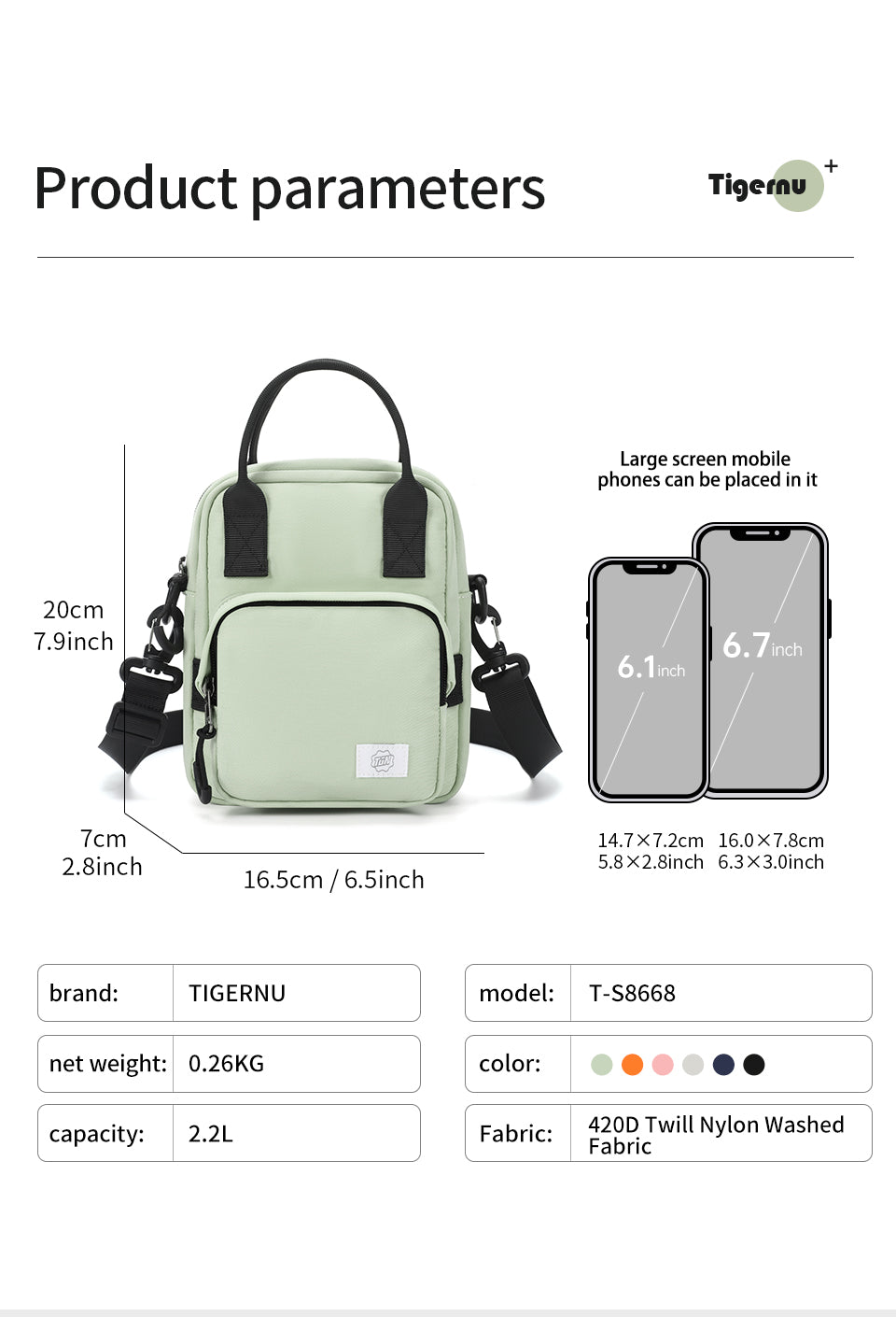 Bolso Tipo Bandoleras Verde Claro T-S8668