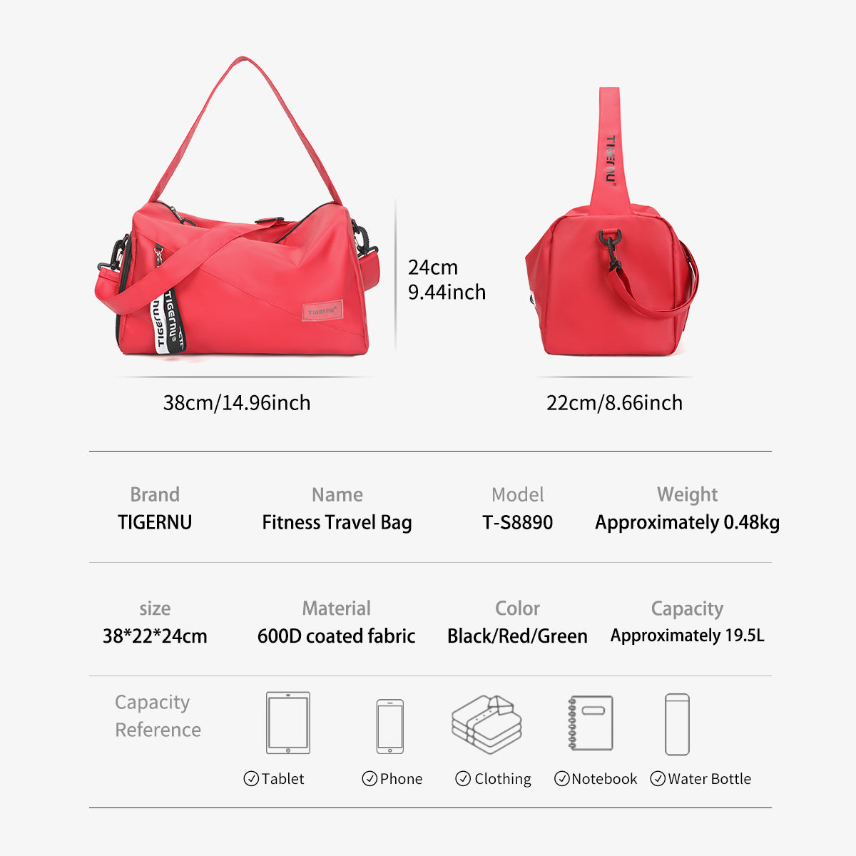 Bolso GYM Rojo T-S8890