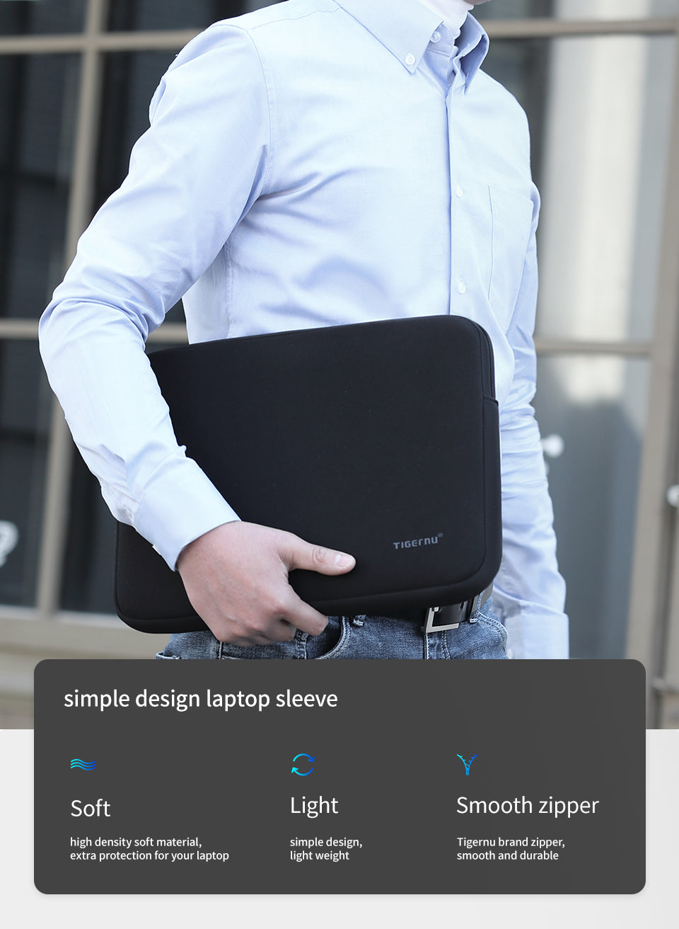 Funda Para Notebook Negra T-A001L