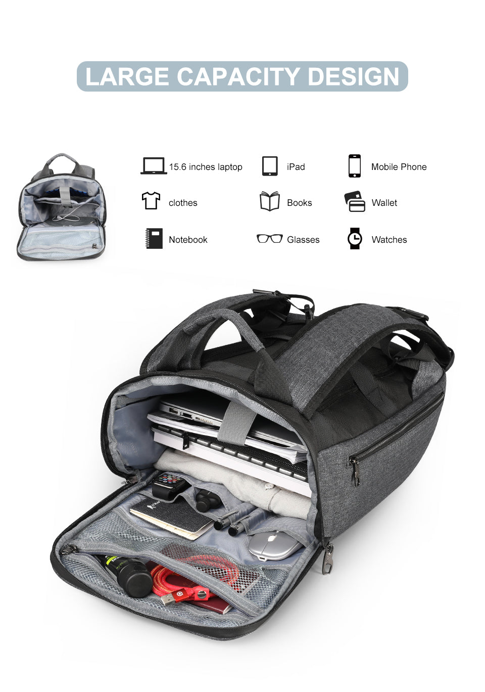 Mochila Ejecutiva Azul T-B3385