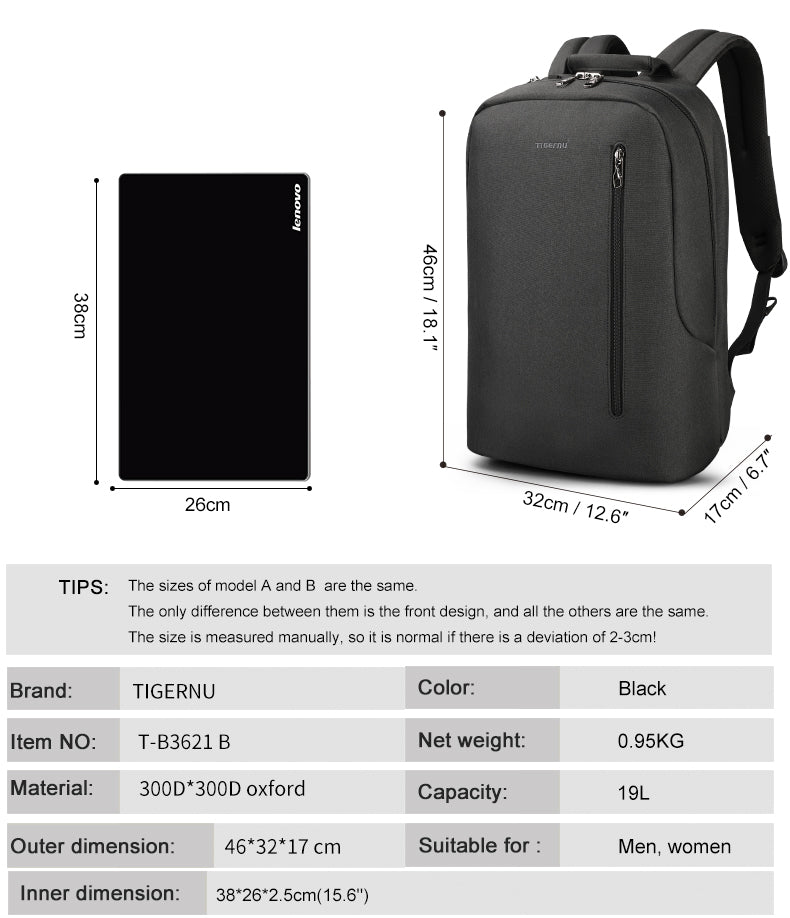 Mochila Ejecutiva Grafito T-B3621B