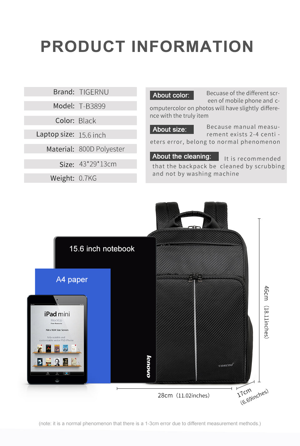 Mochila Ejecutiva Negra T-B3899