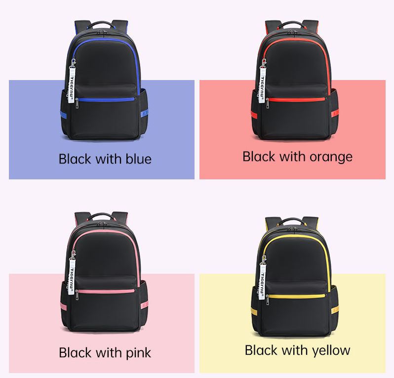 Mochila Académica Negro/Naranjo T-B9030B