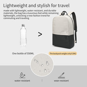 Mochila Académica Negro con Beige T-B9325