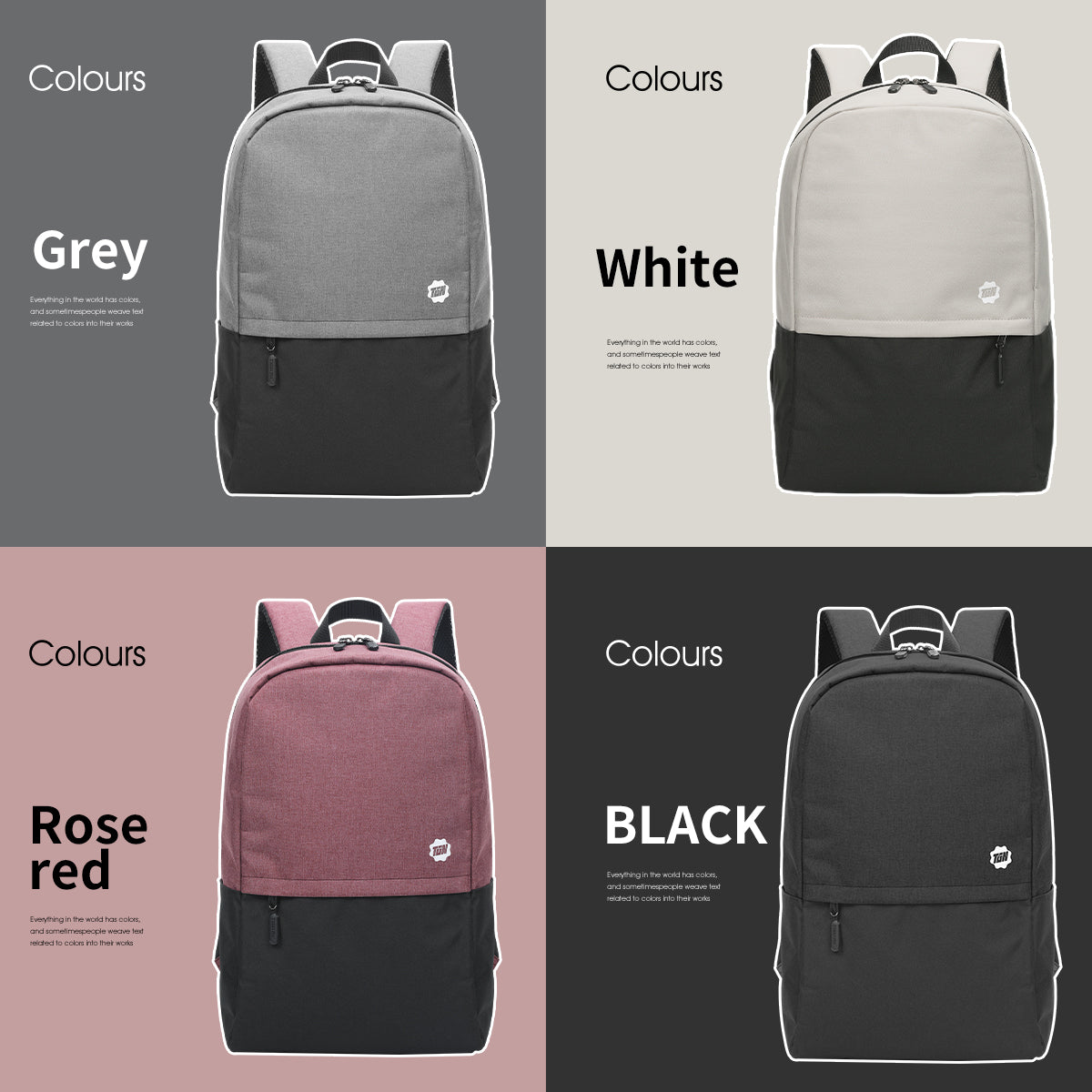 Mochila Académica Negro con Beige T-B9325