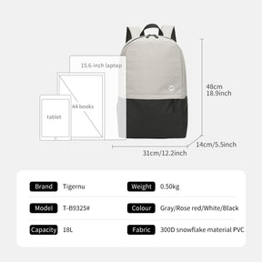 Mochila Académica Negro con Beige T-B9325