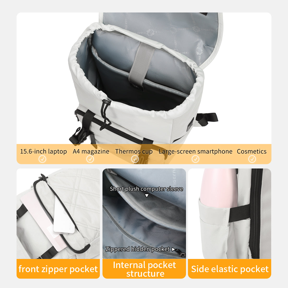 Mochila Urbana Gris Claro T-B9381