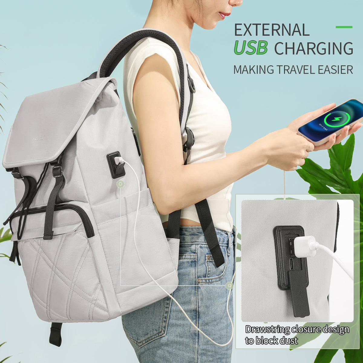 Mochila Urbana Gris Claro T-B9381
