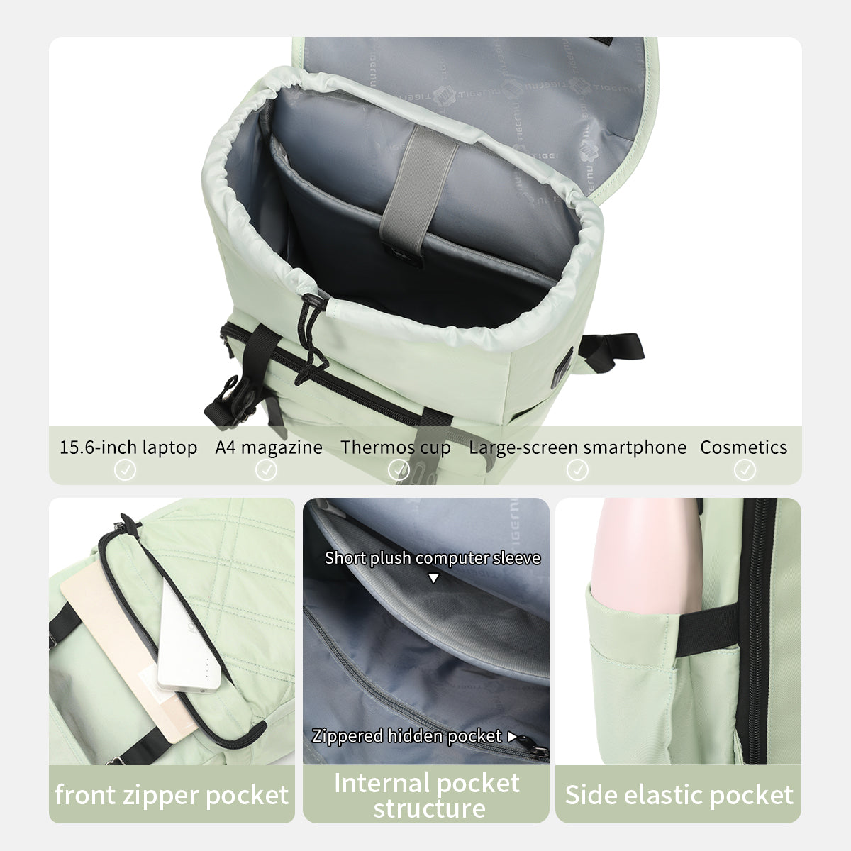 Mochila Urbana Verde Claro T-B9381