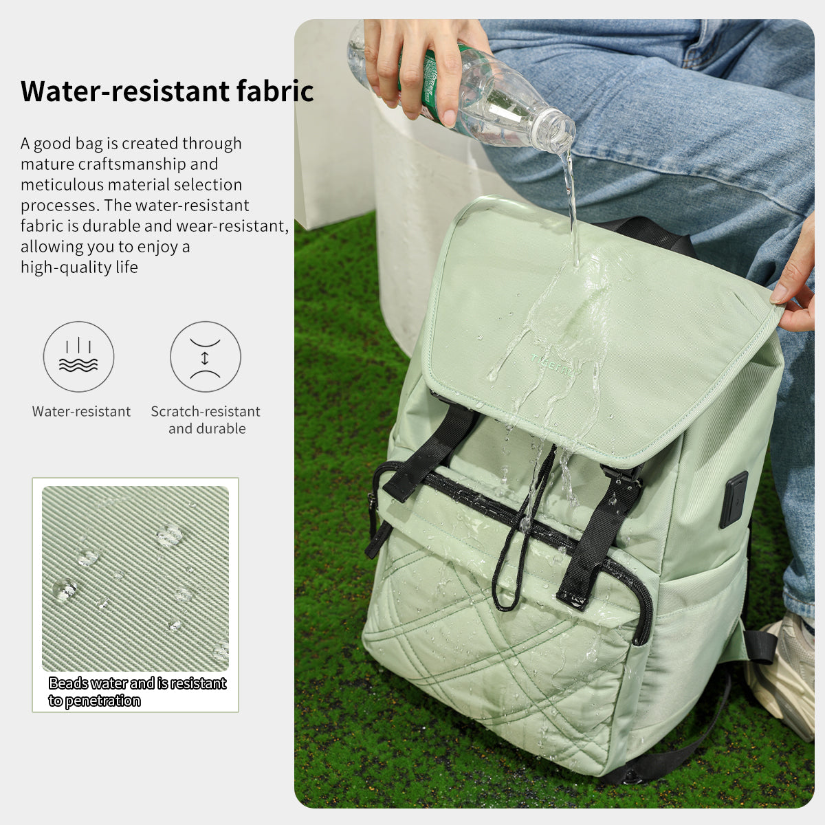 Mochila Urbana Verde Claro T-B9381