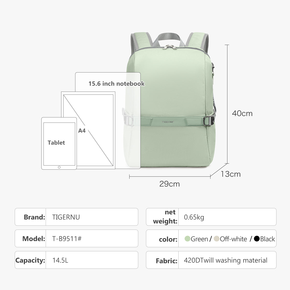 Mochila Urbana Verde T-B9511