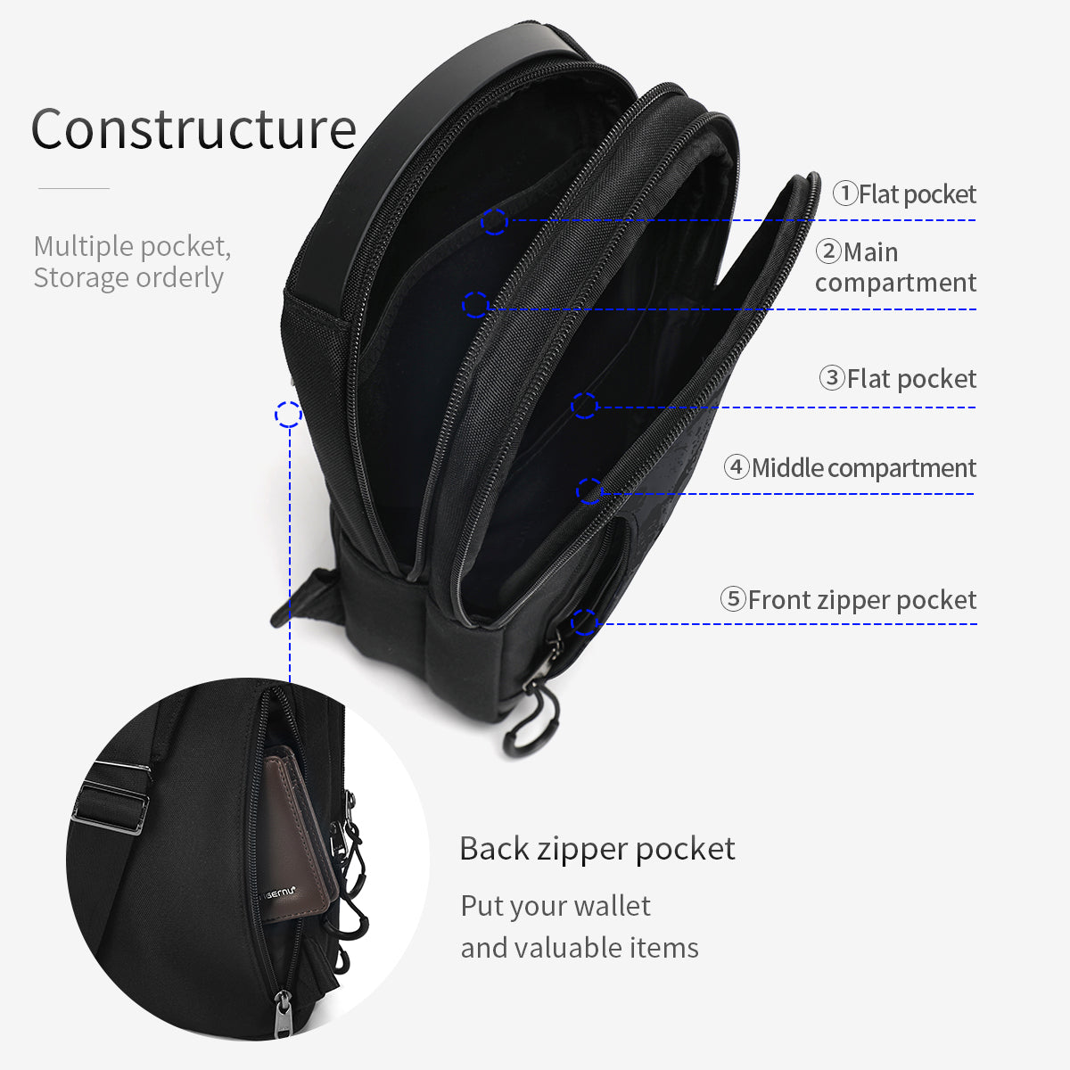 Bolso Tipo Bandoleras Negro T-S8189