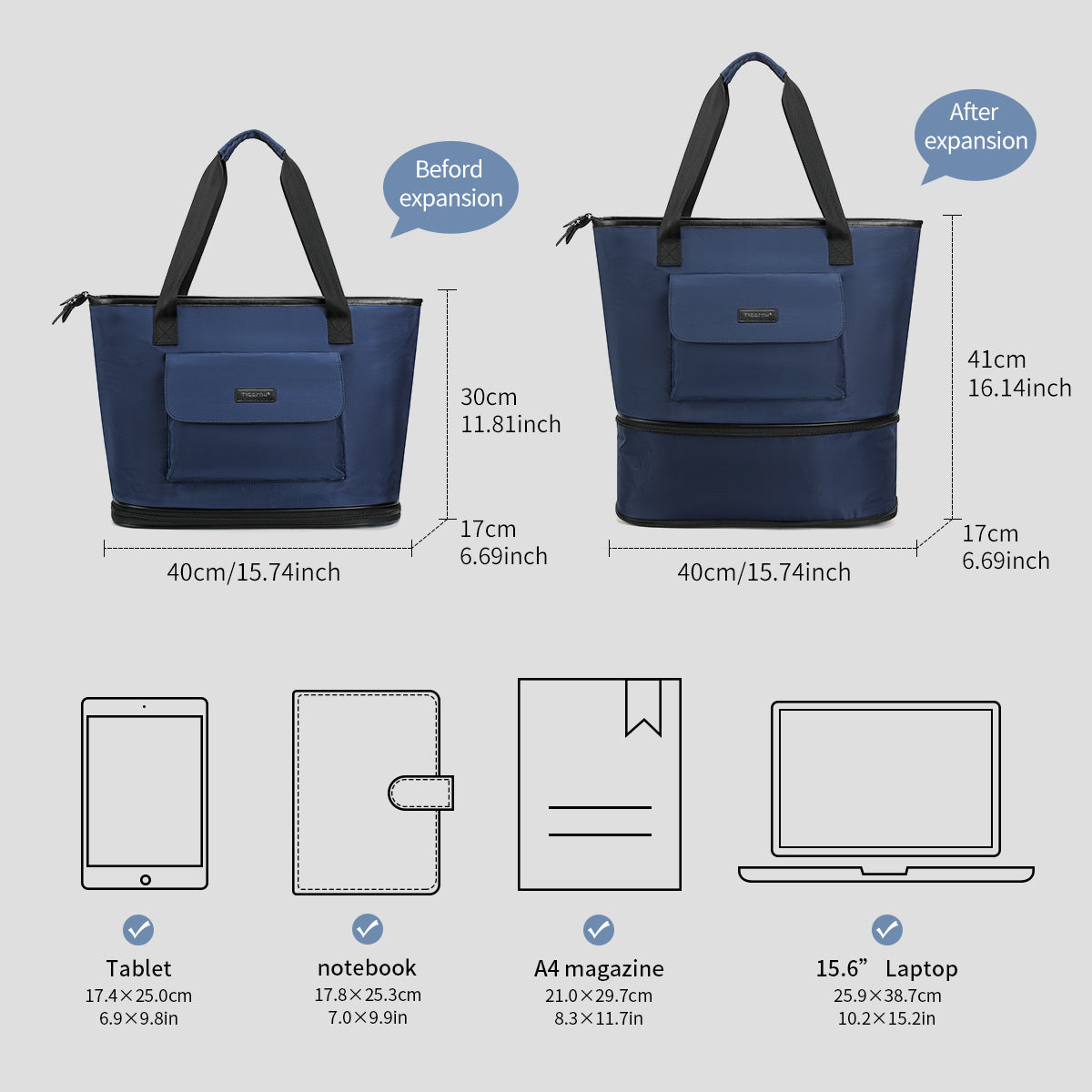 Bolso Urbano Azul T-S8395