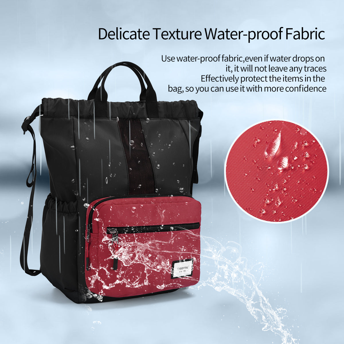 Bolso Urbano Negro/Burdeo T-S8511