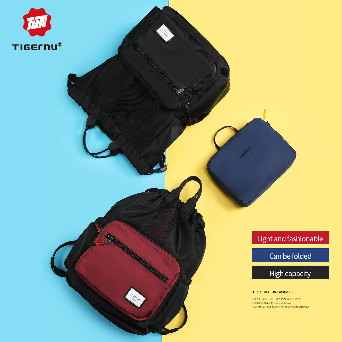 Bolso Urbano Negro/Burdeo T-S8511