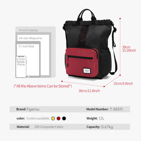 Bolso Urbano Negro/Burdeo T-S8511