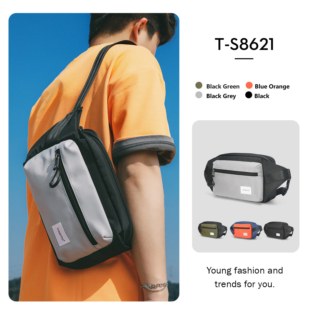 Banano Urbano Negro/Gris T-S8621
