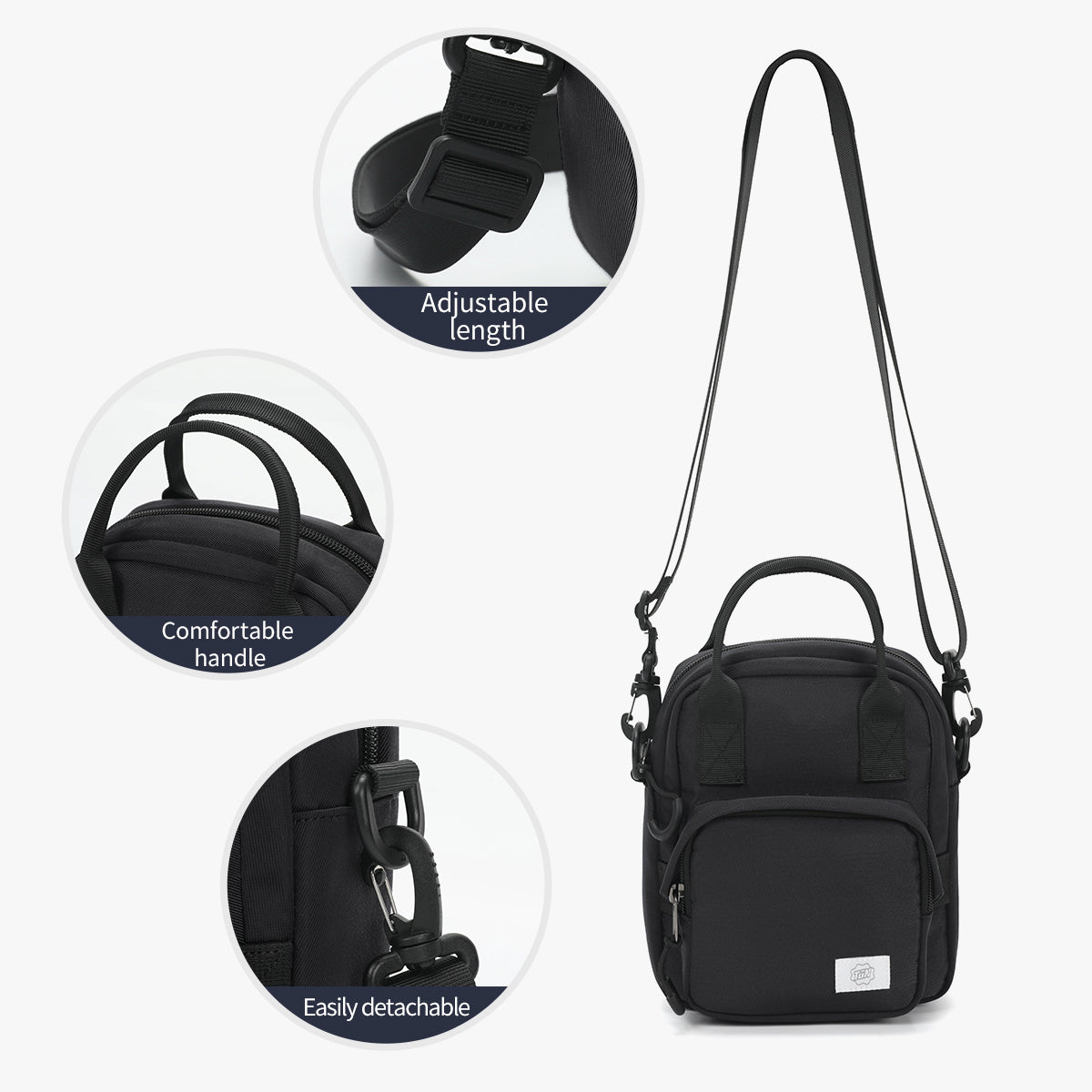 Bolso Tipo Bandoleras Negro T-S8668
