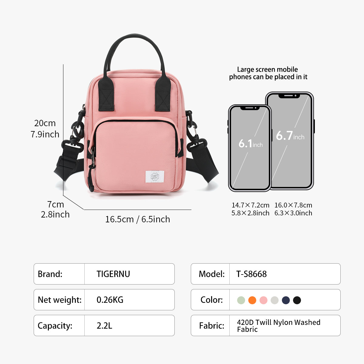 Bolso Tipo Bandoleras Rosado T-S8668