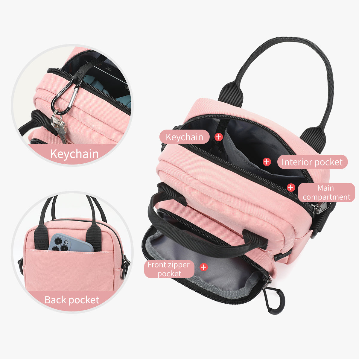 Bolso Tipo Bandoleras Rosado T-S8668