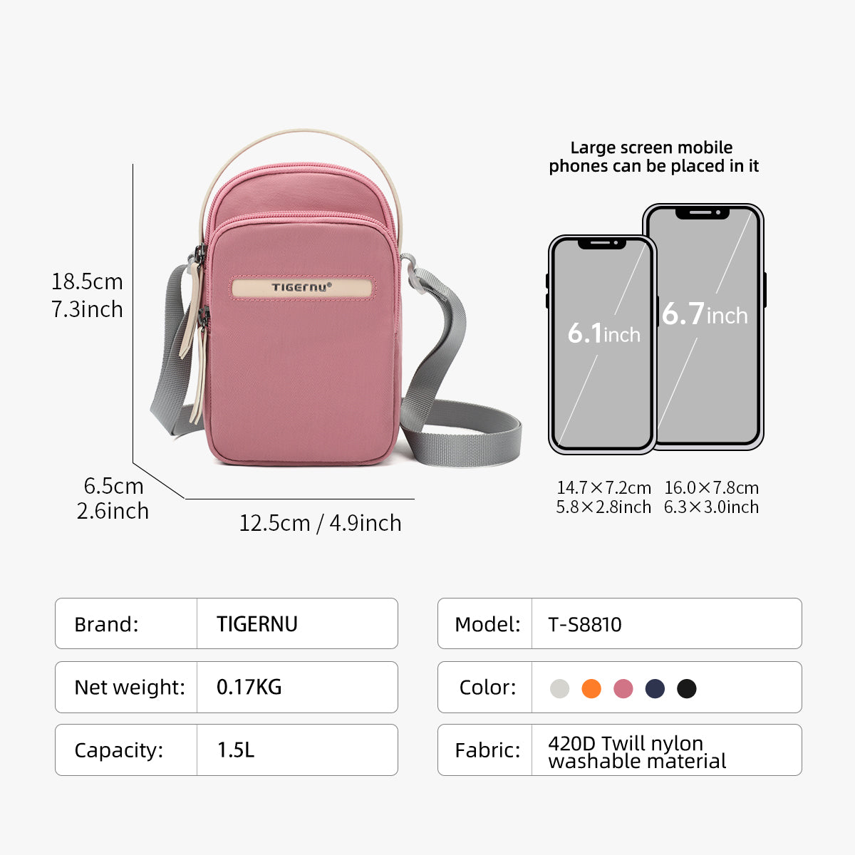 Bolso Tipo Bandoleras Rosado T-S8810