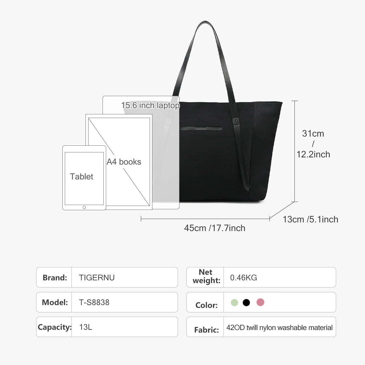 Bolso Urbano Negro T-S8838
