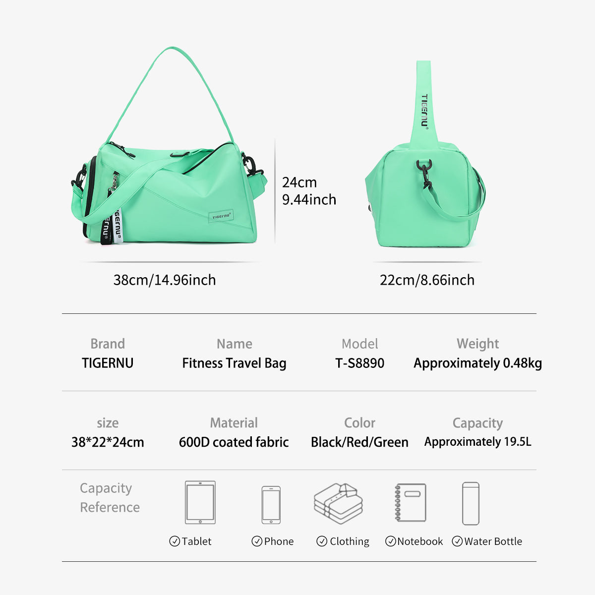 Bolso GYM Verde T-S8890